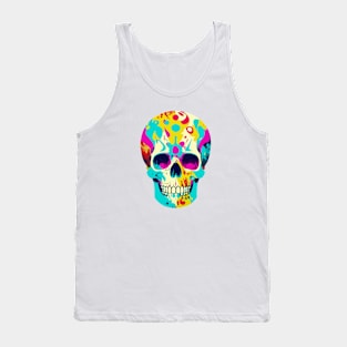 Skull in Funky Colors Tank Top